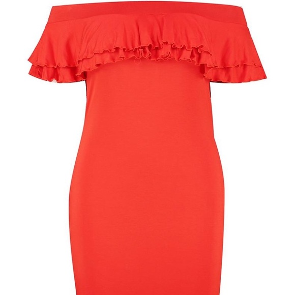 Boohoo Plus Dresses Orange Dress Off The Shoulder Poshmark